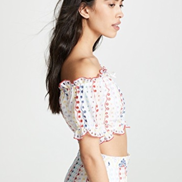 RED CARTER Maya Rainbow Eyelet Crop Top - Picture 4 of 5